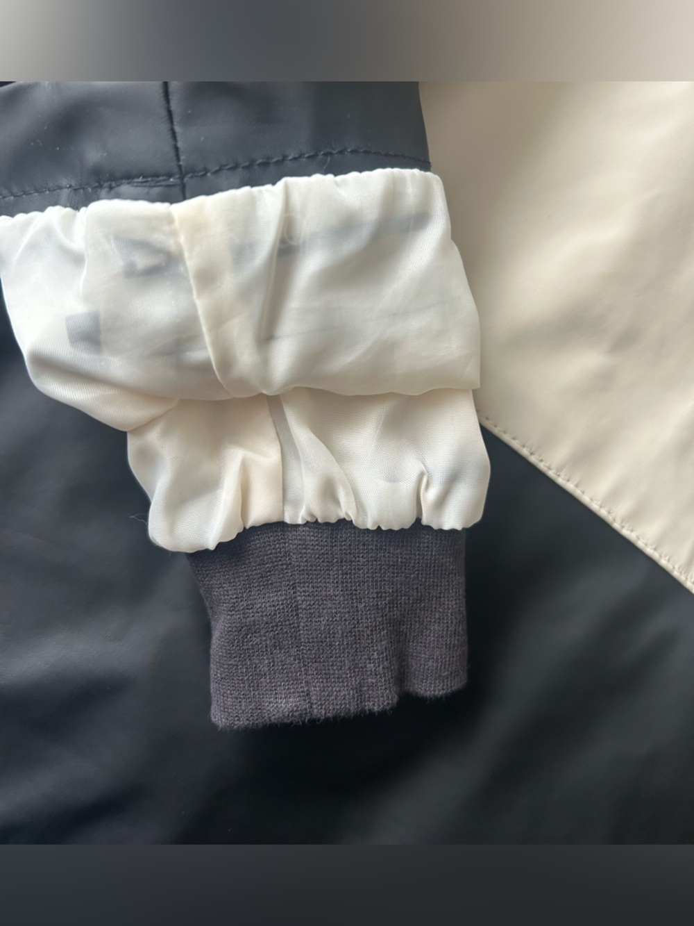 Zara Kids Cream & Black Colorblock Raincoat with Hood - Picture 6 of 6
